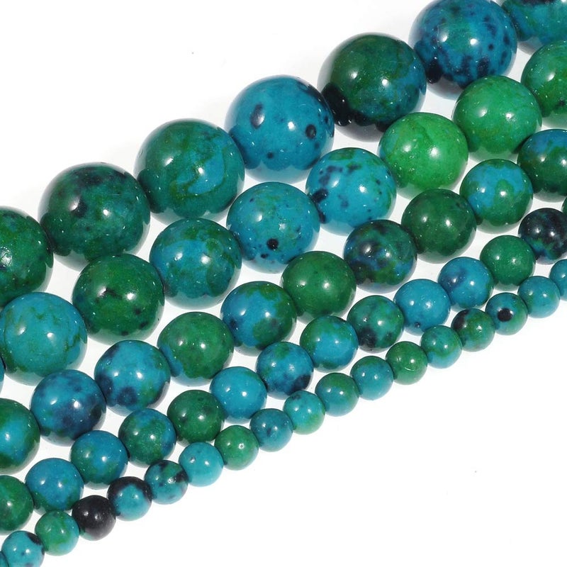 STAR LOONG Natural Stone Beads 6mm Chrysocolla Beads Gemstone Round Loose Beads Crystal Energy Stone Healing Power for Jewelry Making DIY,1 Strand 18" - Image 1